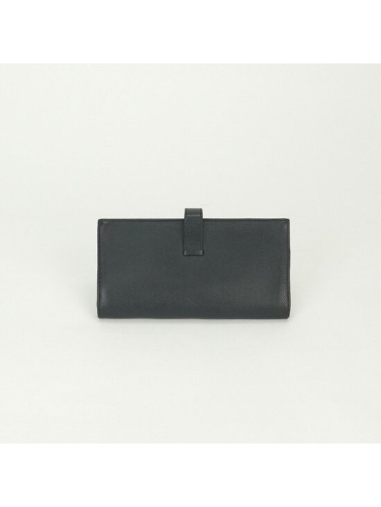 Hermès Bearn Wallet Black Leather Soufflet Veau Epsom Noir  Hermes Bearn Souffle Wallet Epsom Noir Black Silver Veau